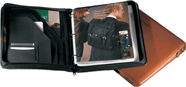1" Zippered Leather 3-Ring Binders